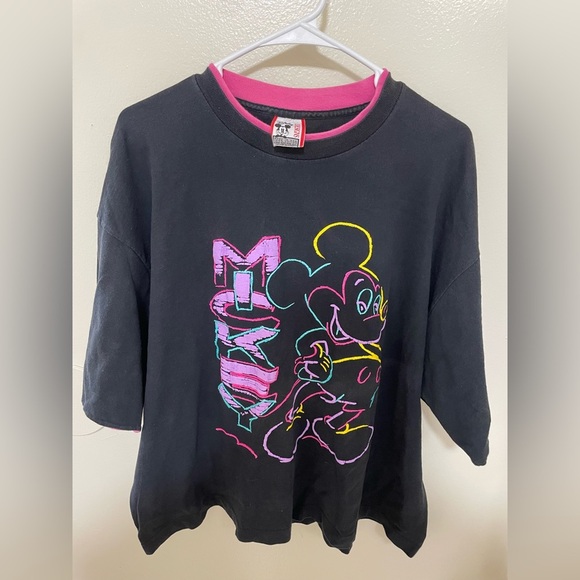 ✨Vintage 90s Disney Mickey Mouse Sketch Tshirt One Size Fits All - Picture 1 of 6